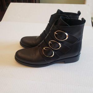 Black Ankle boots Booties   3-Buckles   Size 40 (9 US)